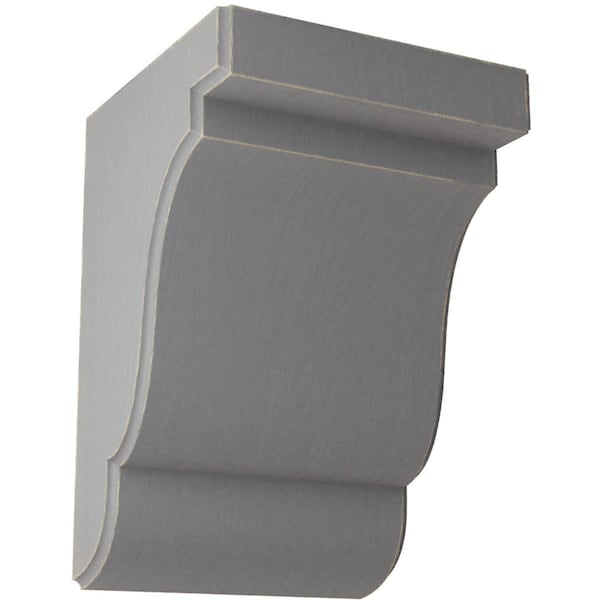 Ekena Millwork 5 1/4"W x 5"D x 7 1/2"H Bedford Wood Vintage Decor Bracket, Pebble Grey BKTWD05X05X08BEPG - main